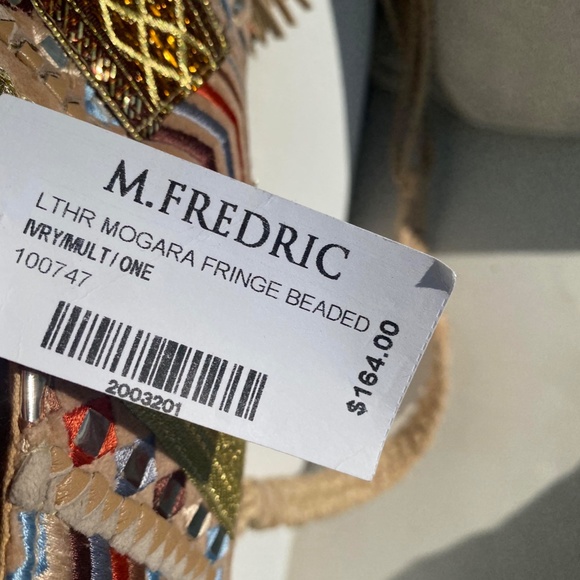 New NWOT Red Mogara Purse Bag Leather Beaded Fringe! - Picture 10 of 11